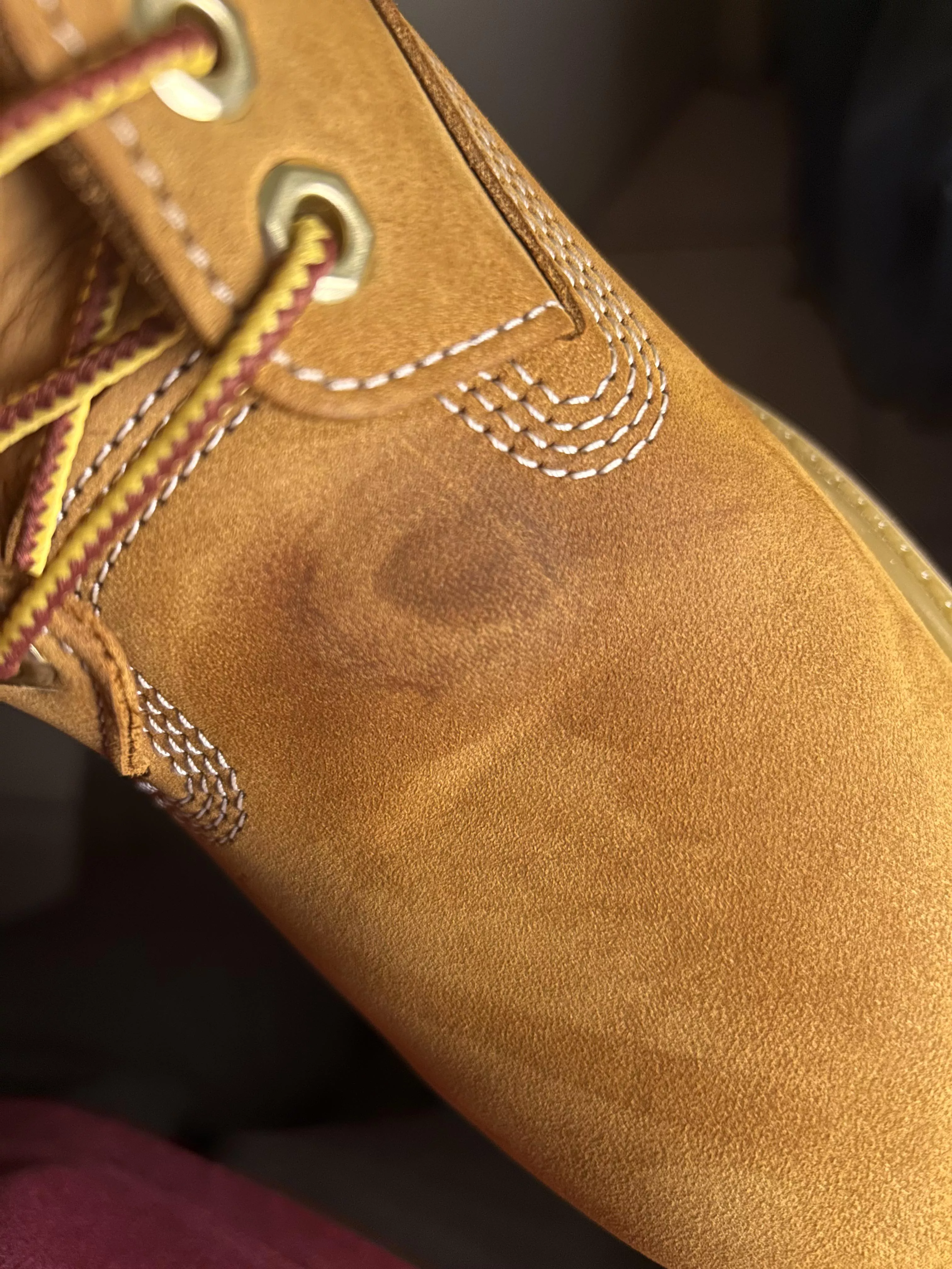 Cooking oil stain on Timberland boots