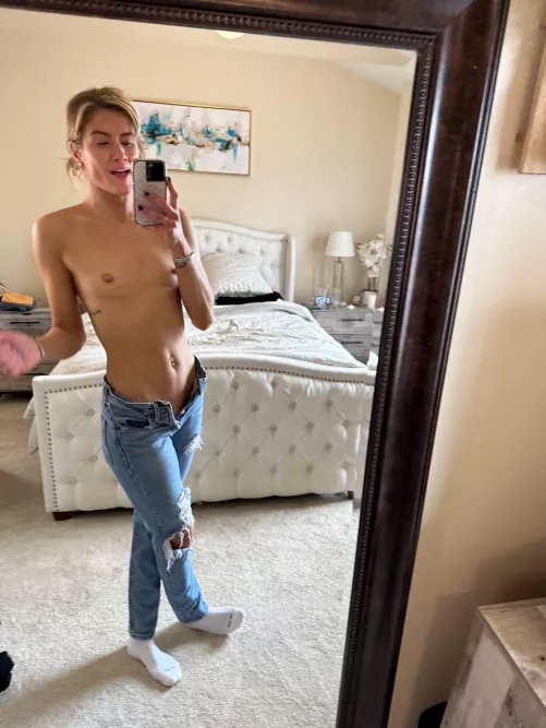 Do you like my cute little boobs? Wanna join me in bed?