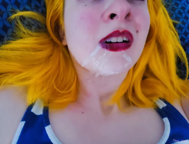 If the lipstick is smeared you know she did a good job.