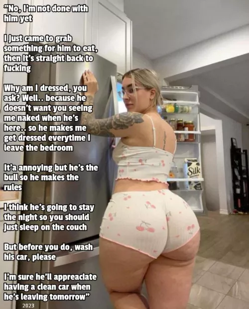 She's just grabbing something for him to eat