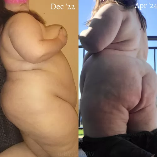 So I'm big now, but stably big right? (Side by side pics beg to differ! :O)