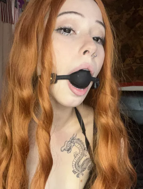 The ballgag is over well, but I want my creamy breakfast