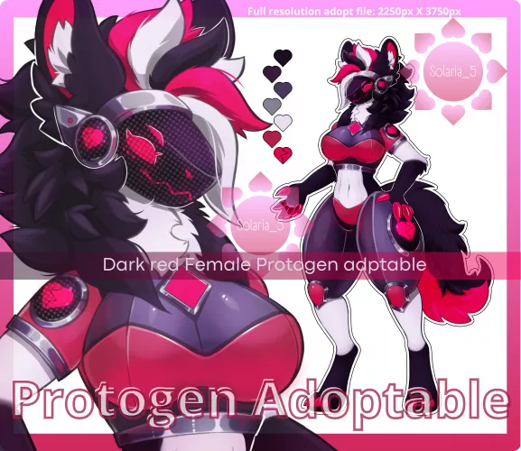 Do you like proto gals? Red female protogen adoptable! Info in comments^^ (Art by me)