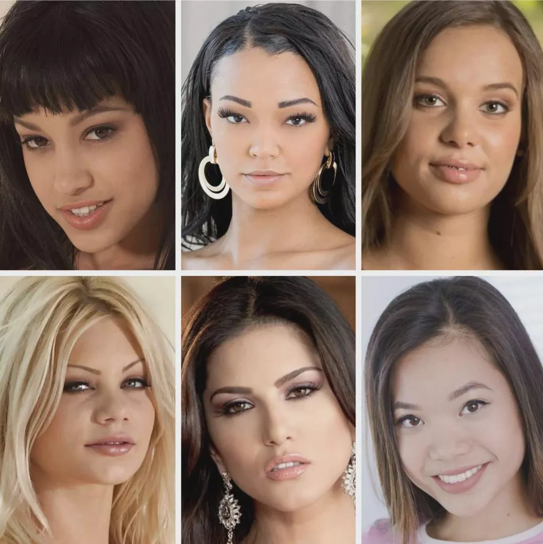 Face Battle (part 2): Abella Anderson vs Harley Dean vs Liza Rowe vs Riley Steele vs Sunny Leone vs Vina Sky