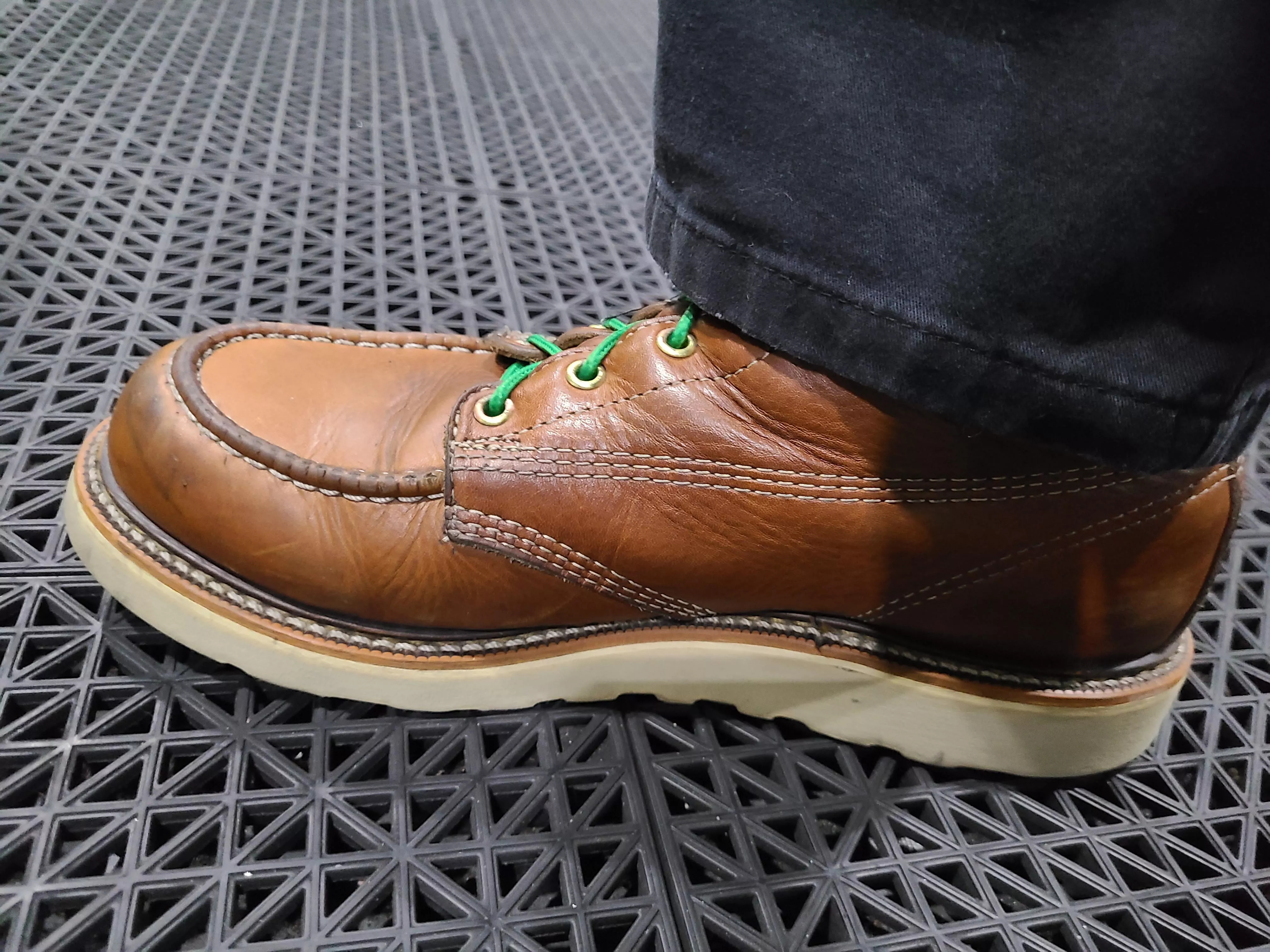 Green laced Thorogoods 