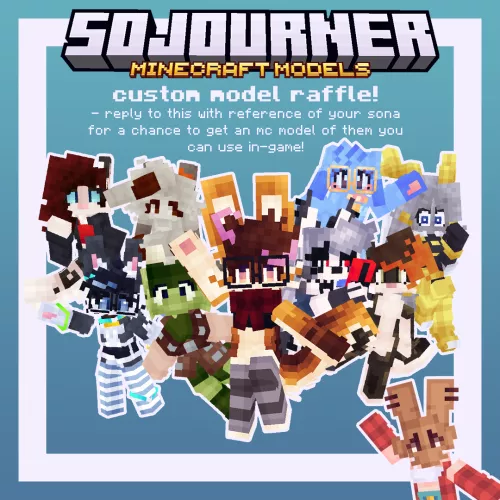 I'm doing a lil giveaway of two Custom Furry MC Models! Comment your sona if you want a chance to have them modeled! Rules for entry in comments! [OC]