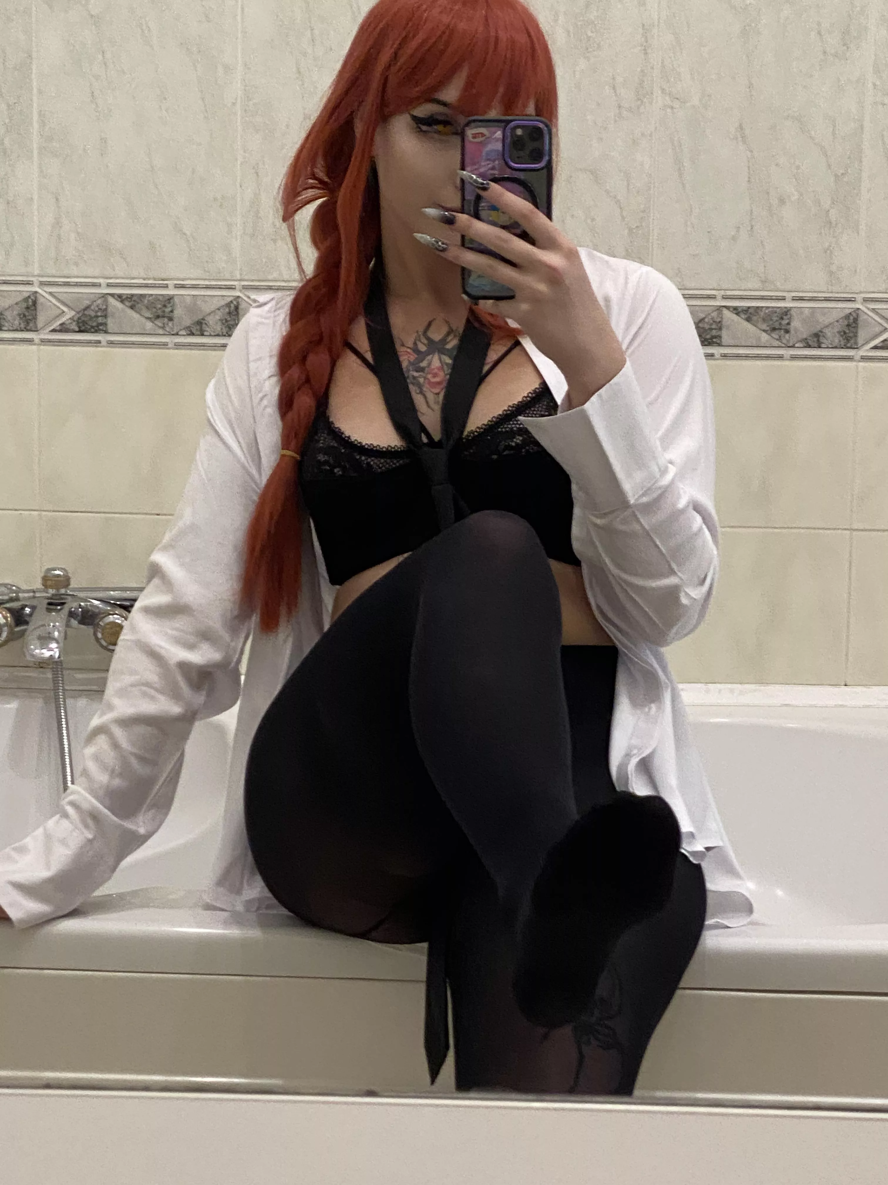 My sexy black pantyhose to match Makima's look