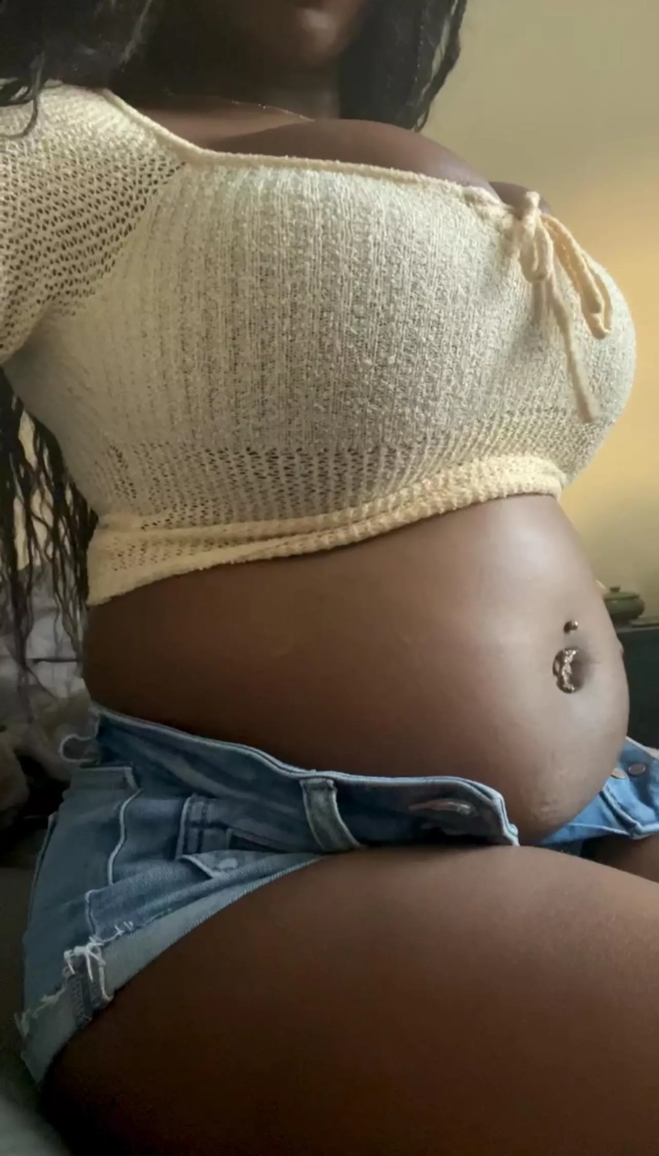 shorts are getting tighter and belly button is getting deeper 