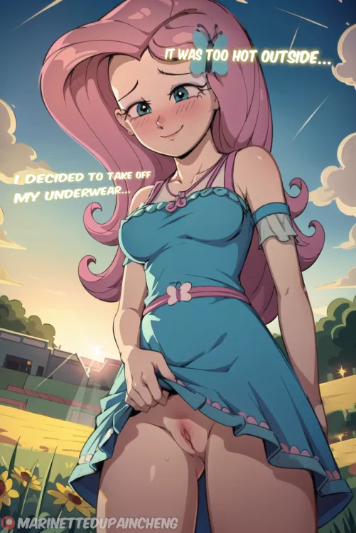 Fluttershy going commando!