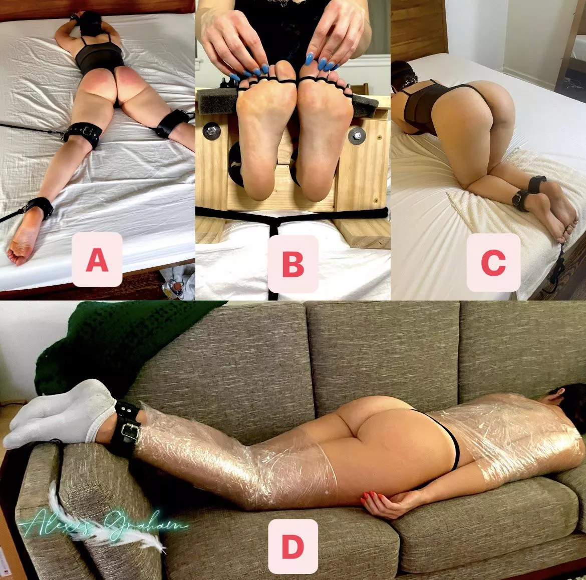 I will be tickling Alexis soon! Help me decide how!