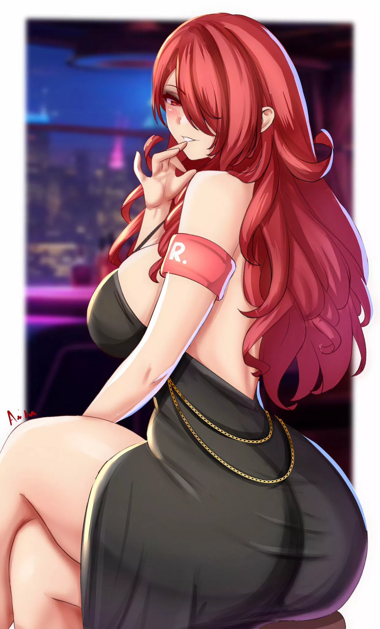 Mitsuru in a tight dress