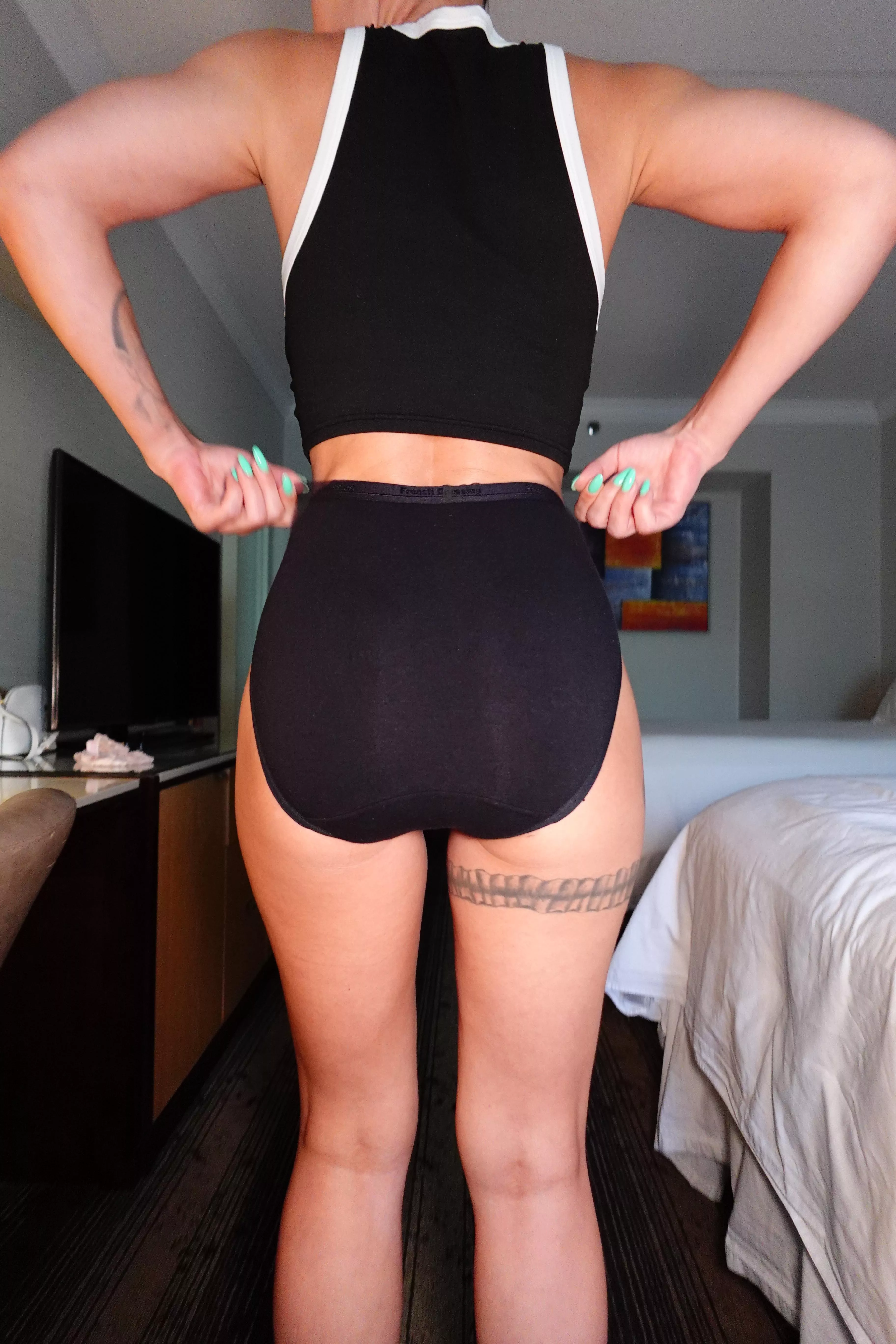 My booty in black grannies