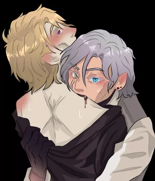 My two oc Andrei (white hair) and Lucius (Blond hair) [The Raven And The Fox]