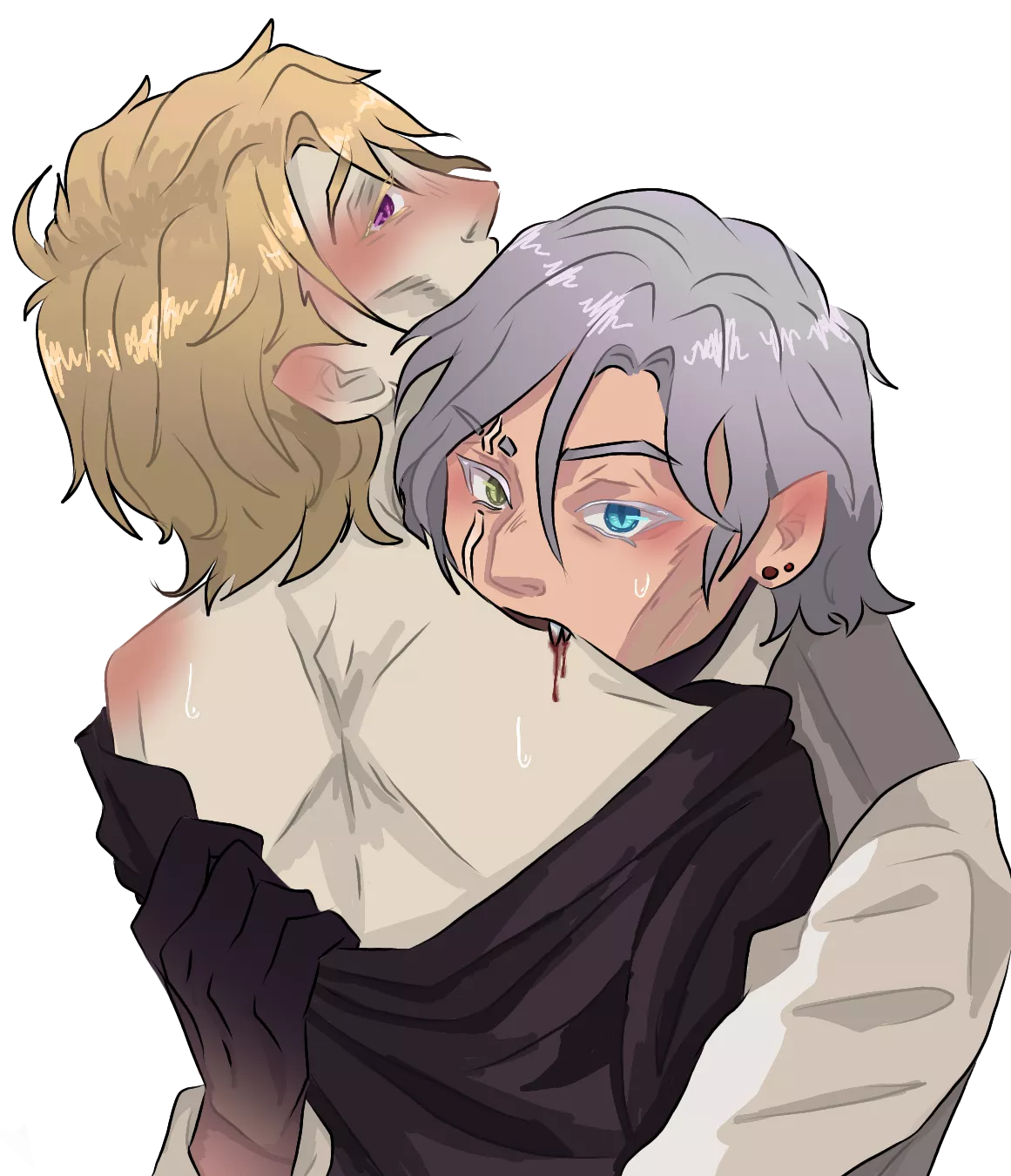 My two oc Andrei (white hair) and Lucius (Blond hair) [The Raven And The Fox]