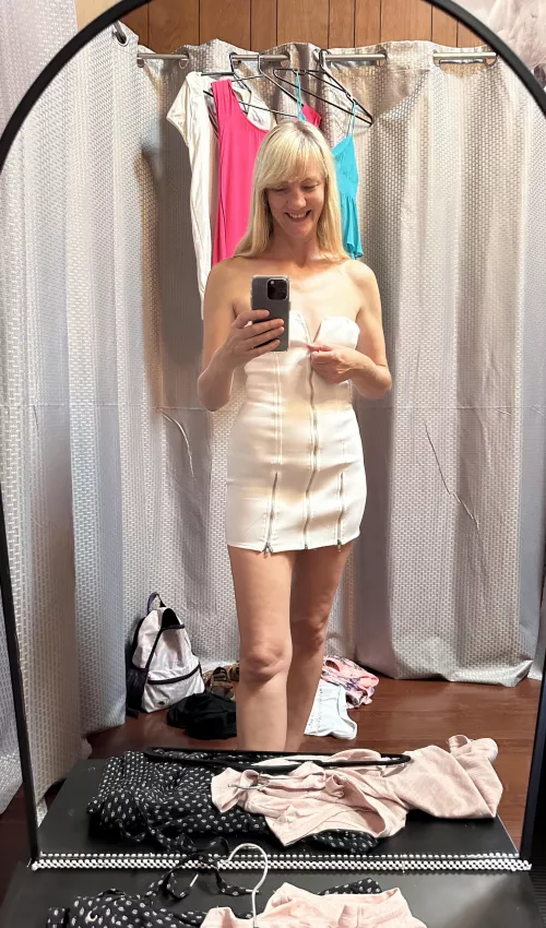 No bra no panties. Unzip for easy access 