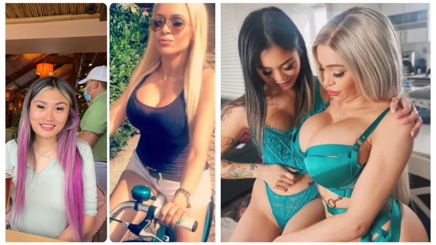 Two bimbos before and after!