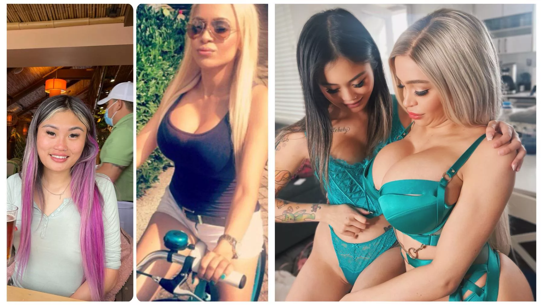 Two bimbos before and after!