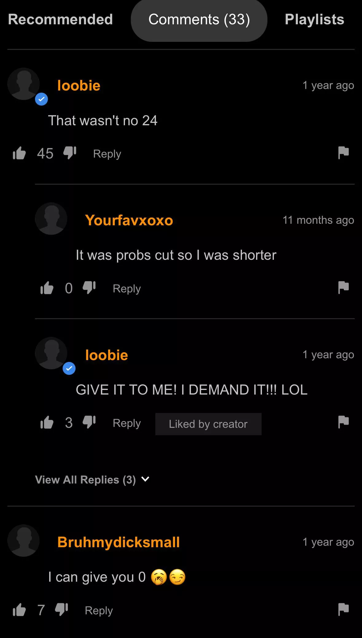 Video title was “ 24 Orgasm “