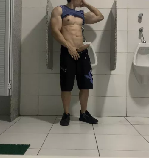 Would you suck me in the middle of the gym bathroom until someone caught us?