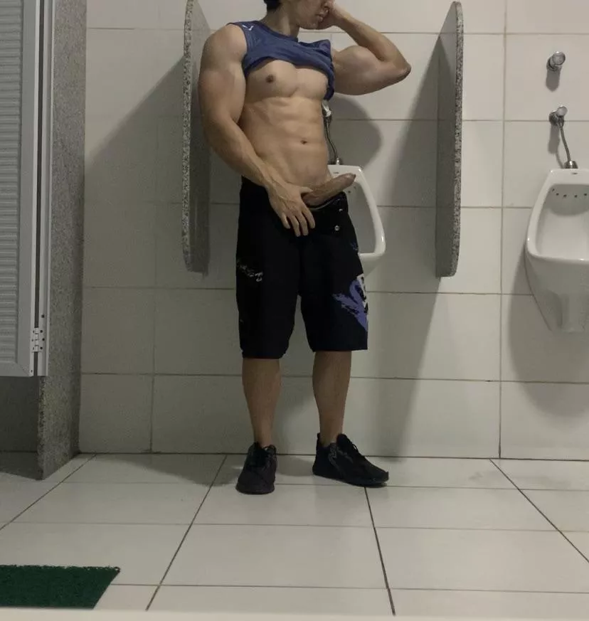 Would you suck me in the middle of the gym bathroom until someone caught us?