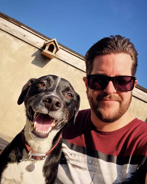 Chillin’ with the best boy on this hot AF day.