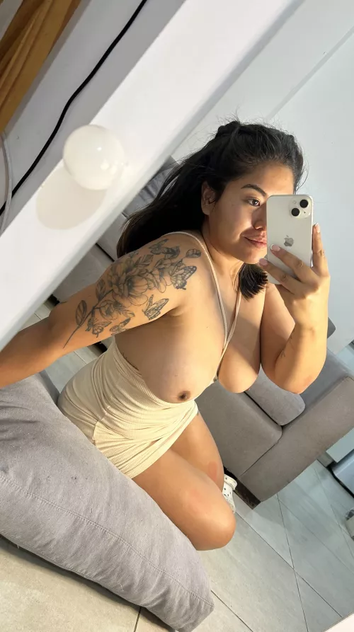 I pulled down my dress so you could see my tits