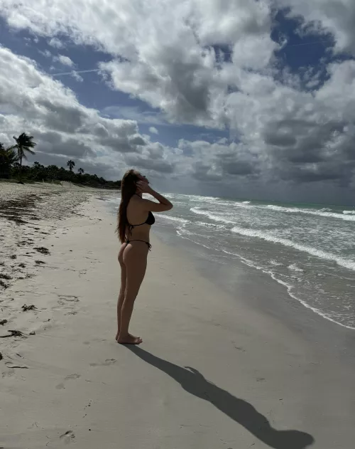 Lots of beautiful beach view and very little bikini
