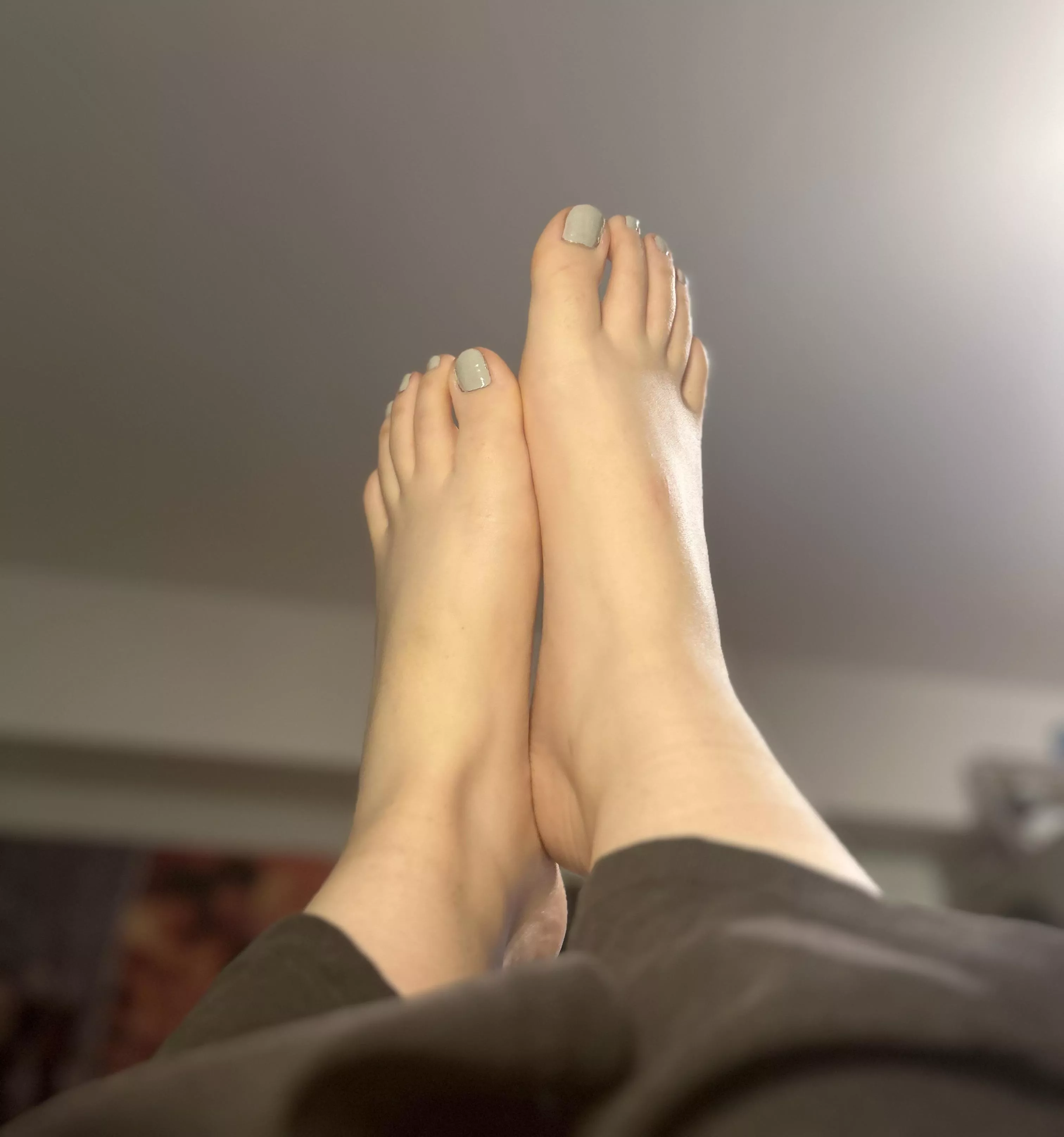 One foot in your face, one on your crotch, how does sound?