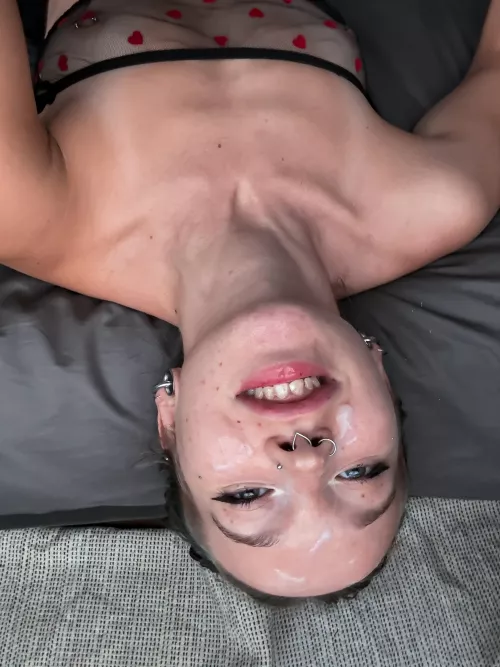 Selfies after my throat was fucked hard. 