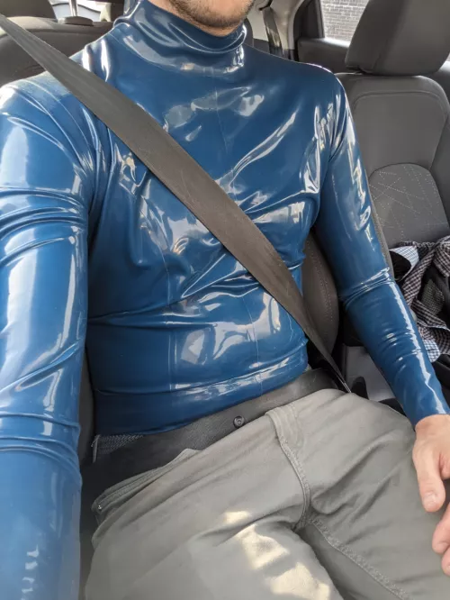 Stealth blue latex in town, not so stealthy drive home 