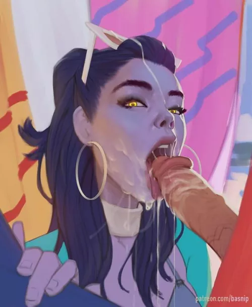 Widowmaker sloppy blowjob by albasnipple