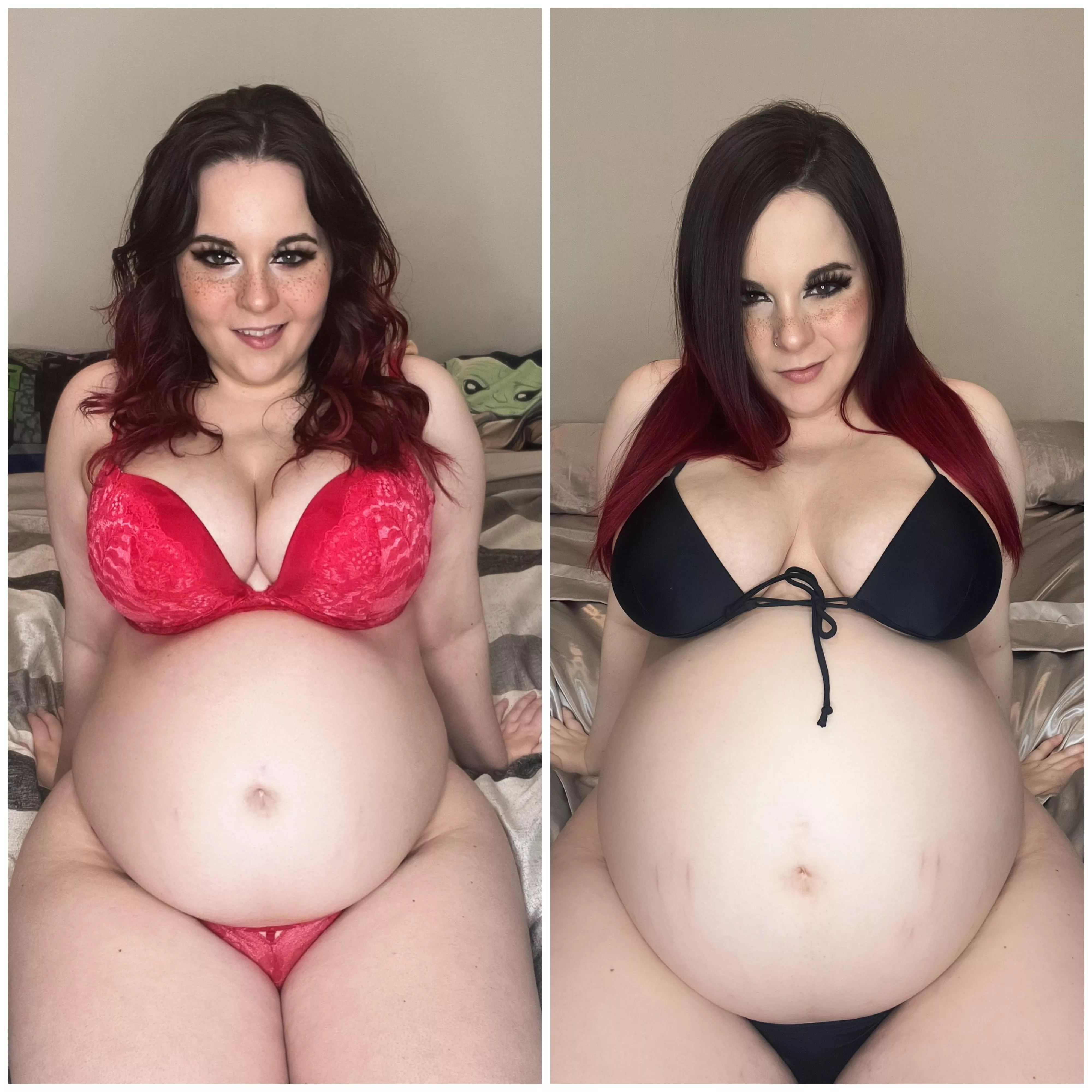 4 months vs 9 months pregnant
