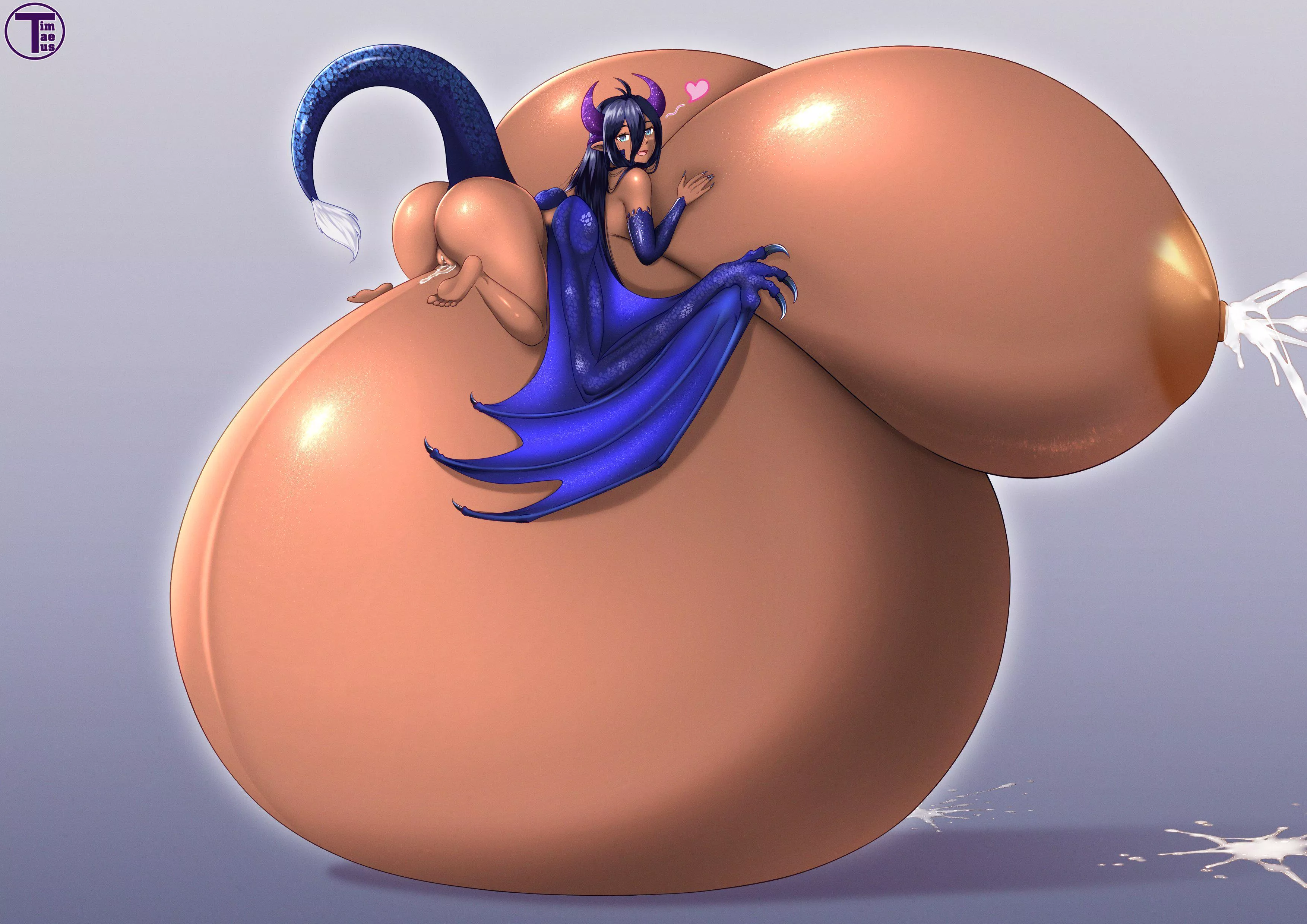 Dragon Gorl doesn't think she's pregnant enough, thoughts? (@Timaeus_art)