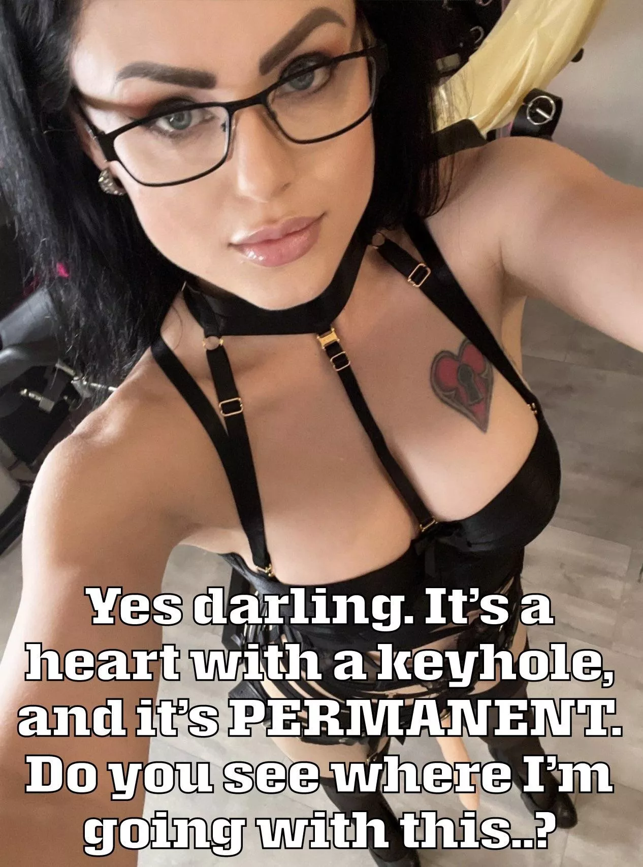 Her words, plus the absence of the key she normally has on a chain around her neck… Understanding your predicament yet?