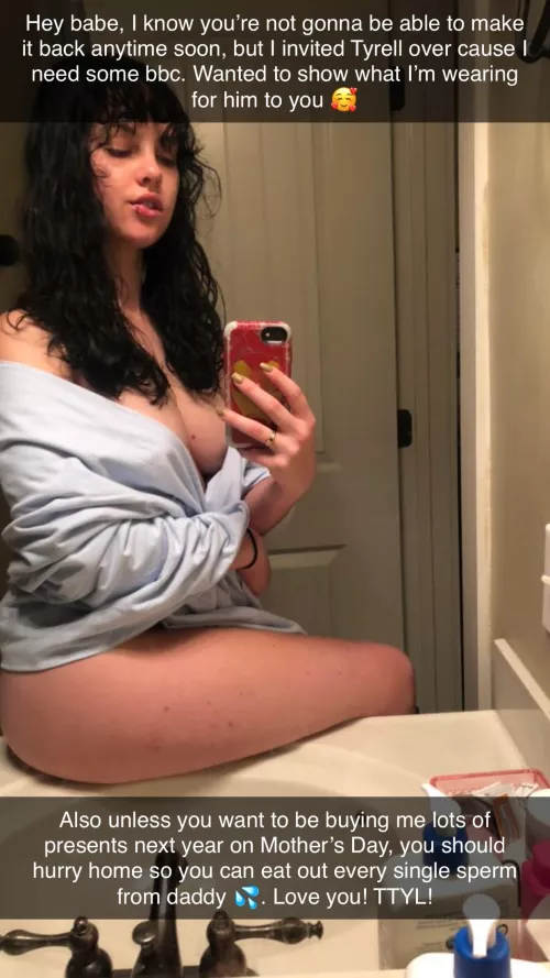 My legs are already weak imagining him splitting me in two, his dick pics were scarily big… I can’t wait