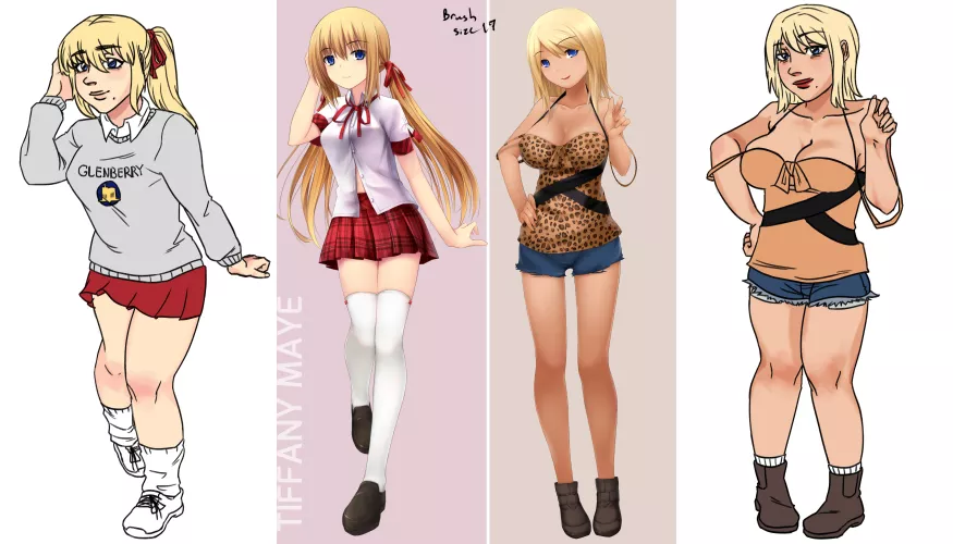Started redrawing some girls for fun, thought id share since i definitely dont have the drive to finish this 