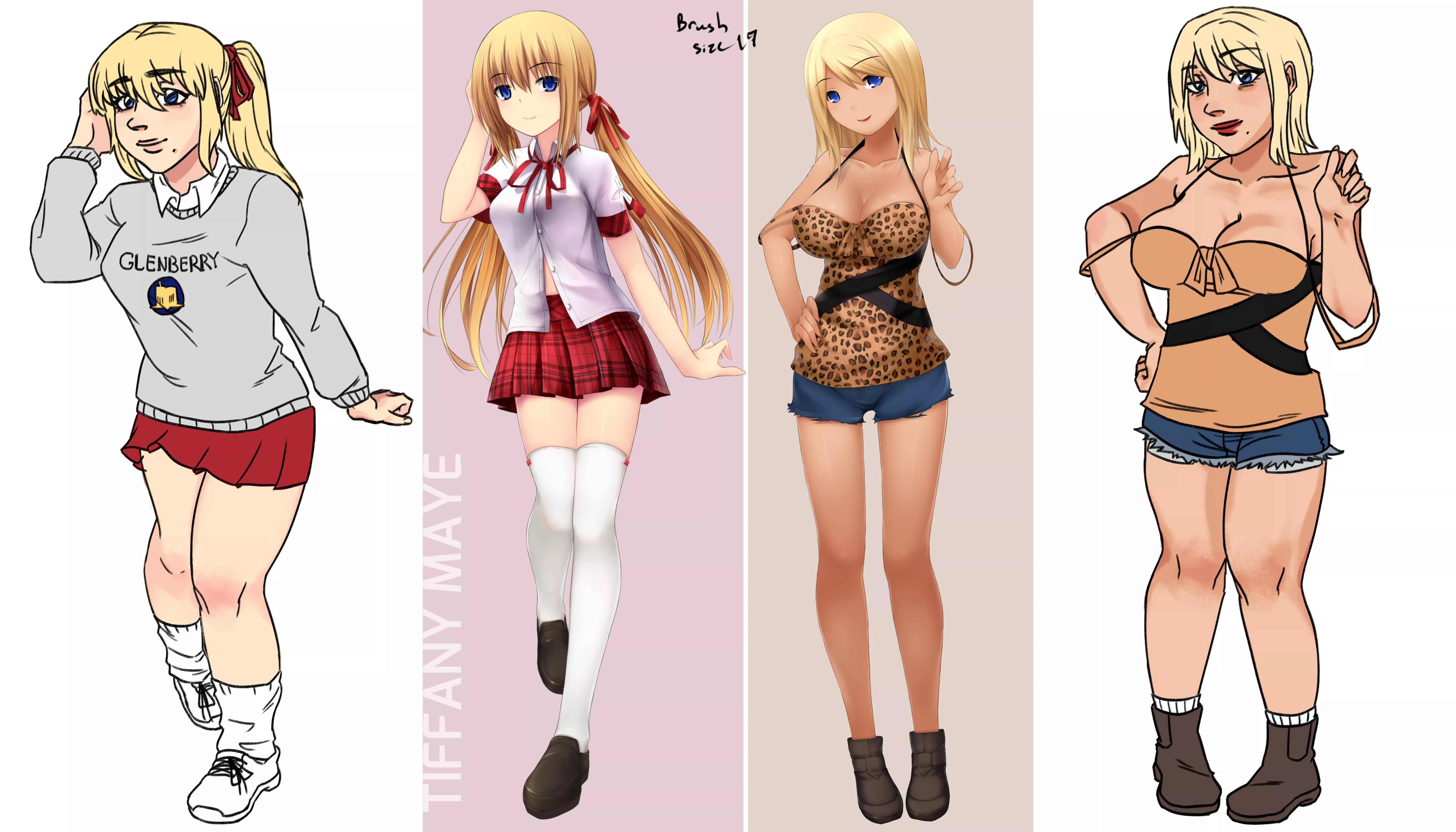 Started redrawing some girls for fun, thought id share since i definitely dont have the drive to finish this 