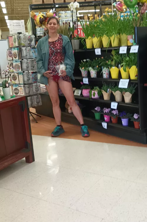 Checking out the flowers 