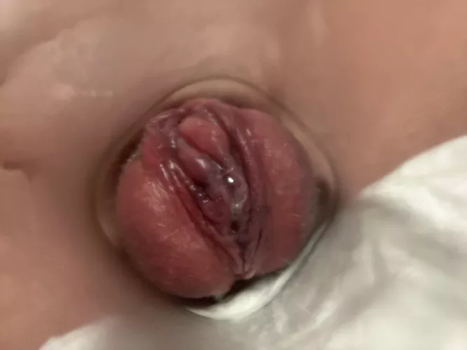 [f] pumping up my pussy a little before work. Like the whore I am.