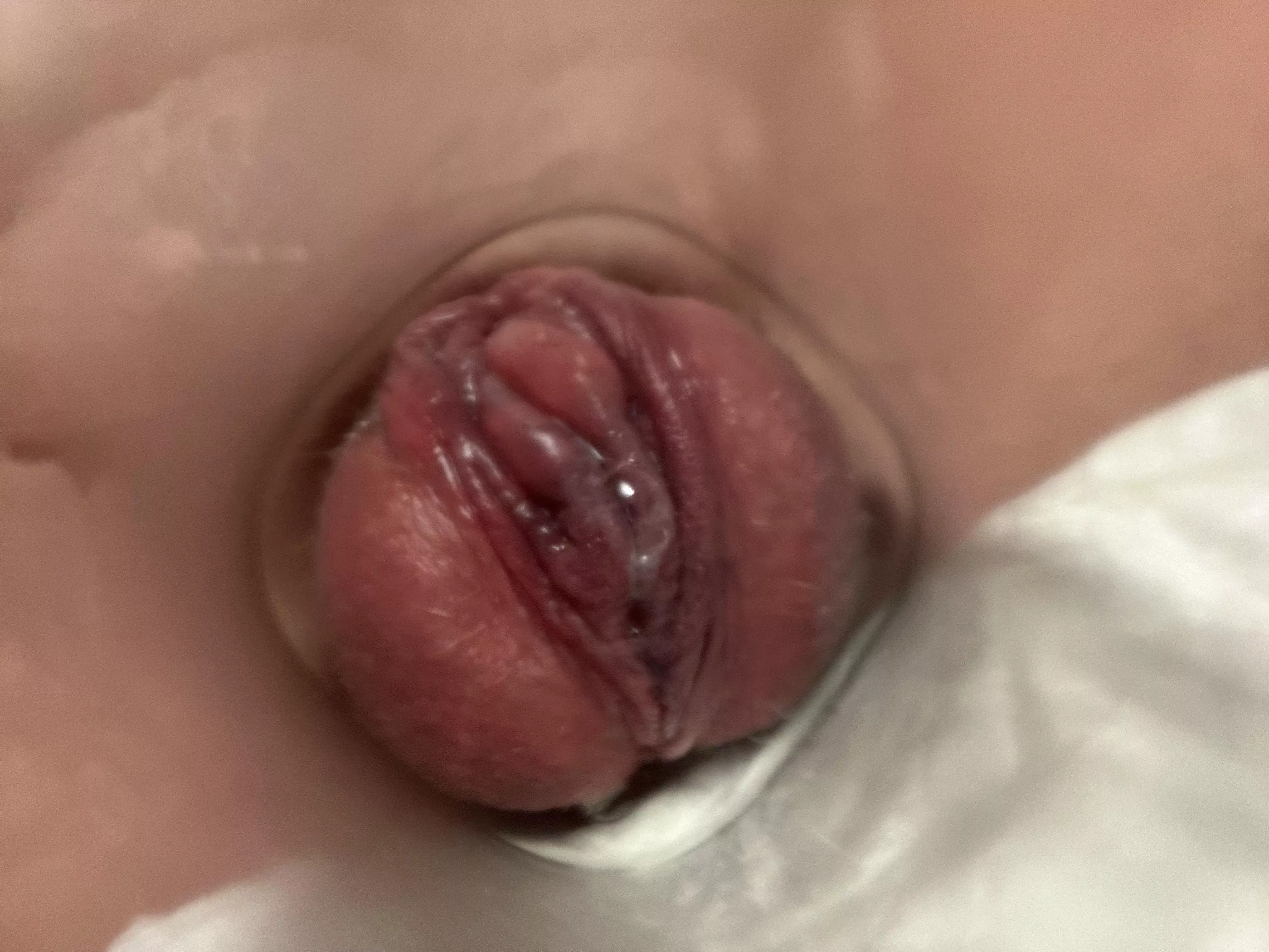 [f] pumping up my pussy a little before work. Like the whore I am.