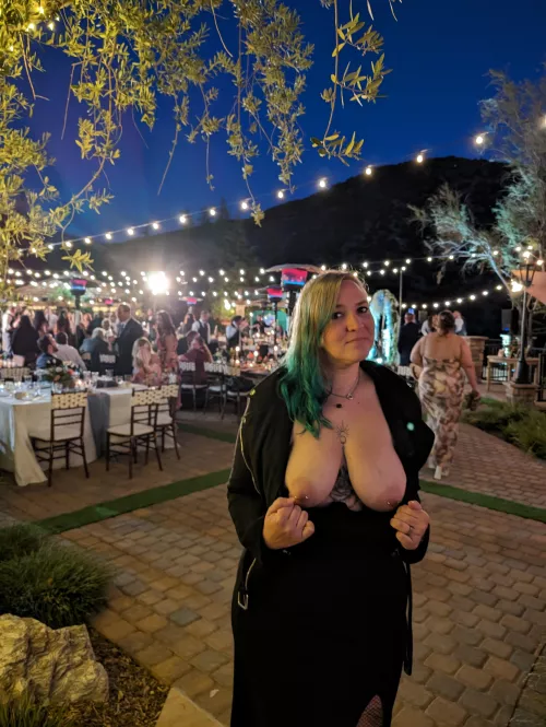 I hope the wedding party doesn't notice 