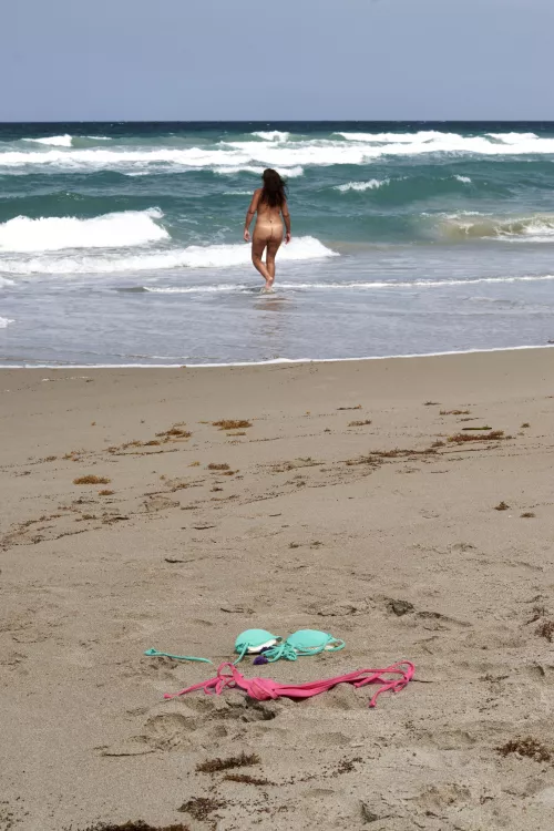 Making her own nude beach