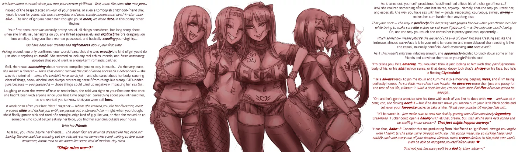 [MxF...xFxFxFxF] Meet the gangbang [RE-UPLOAD][Femdom][Total Slut][Oddly Loyal?][Big Nerd Dick][Boyfriend Pimping][Impending Orgy][Reverse Gangbang][Impregnation][Good End...?][Collab][Artist: karmaniac] 