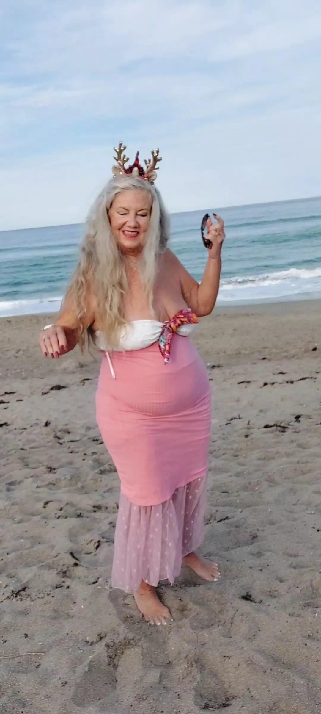 Playing in my pink dress