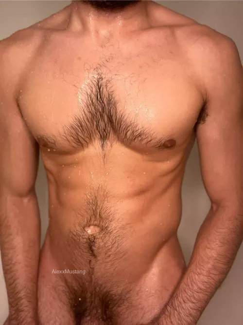 Post workout shower.