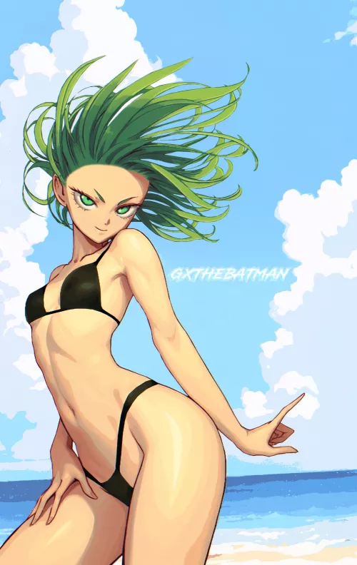 Tatsumaki in a green bikini [One Punch Man]