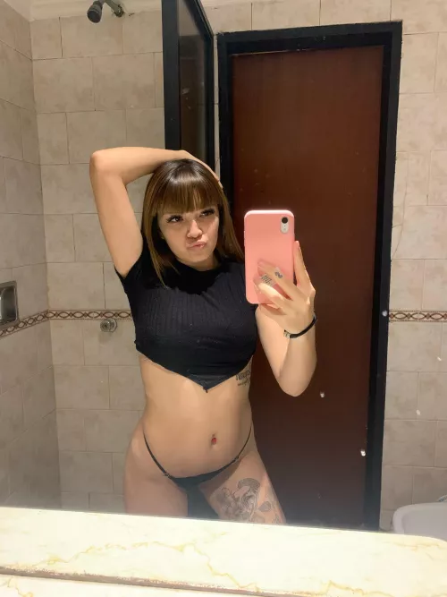 Would you like this girl with bangs to dominate you? 