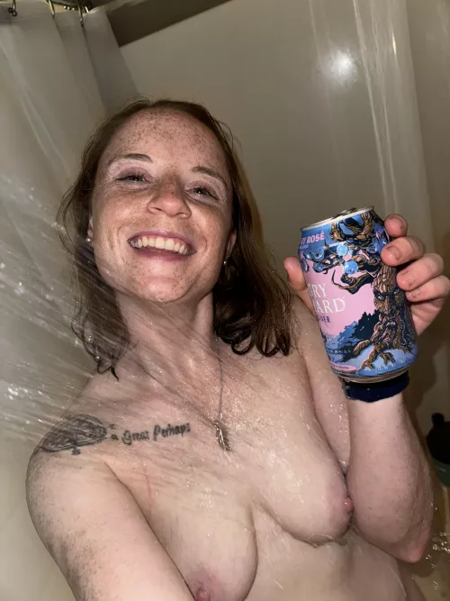 Beer shower and freckles with a side of all smiles for you! [IRTR]