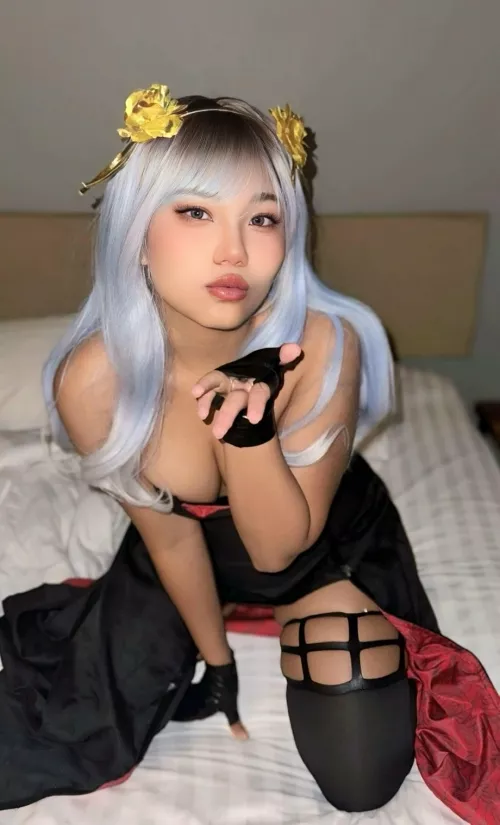 Do you like my Yor cosplay with blue hair?