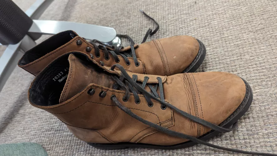 Found these at a thrift store for $15, my size😎 they're labeled Thursday boots. worn but hey, all boots will be